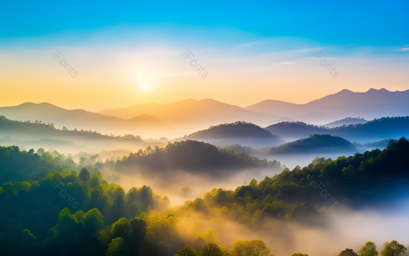 清晨薄雾的山脉摄影图,高清,摄影图,摄影图片,图片大全,摄影图免费下载